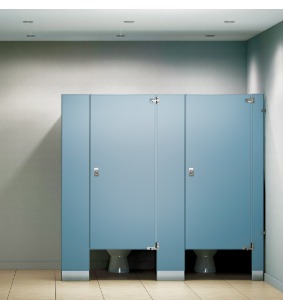 Floor mounted toilet partitions anchored directly to the floor
